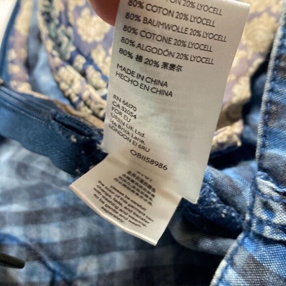 Maeve Anthropologie Women's Plaid Avryl Bleached Slim Pants Blue Size 6 - Picture 16 of 16